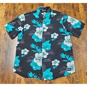 Mercedes AMG Petronas F1 Team Silver Arrows Floral Hibiscus Shirt Mens XL Black